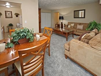 Model living and dining areas